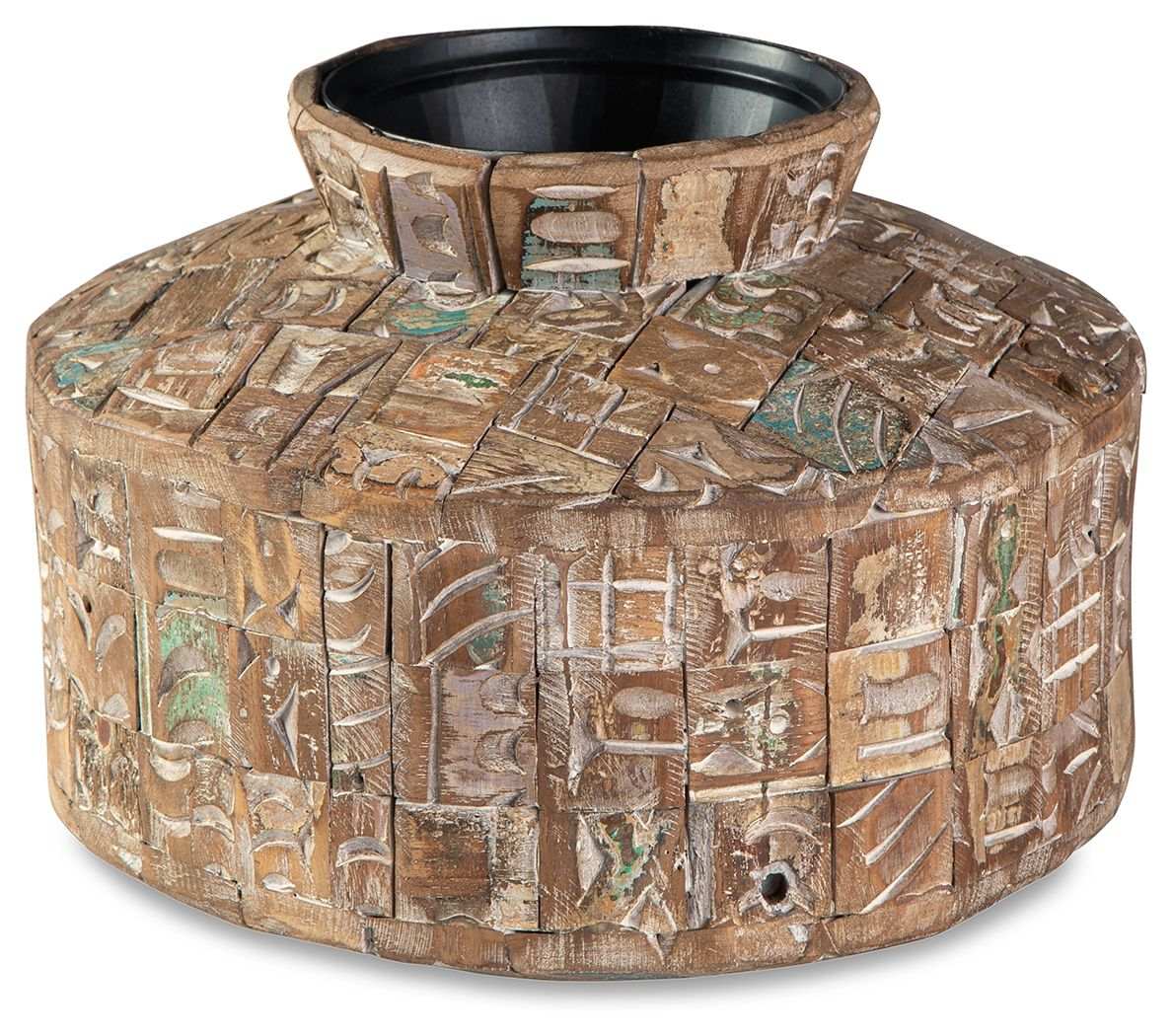 Meltland - Vase - Square - Natural / Black - Best Buy Furniture