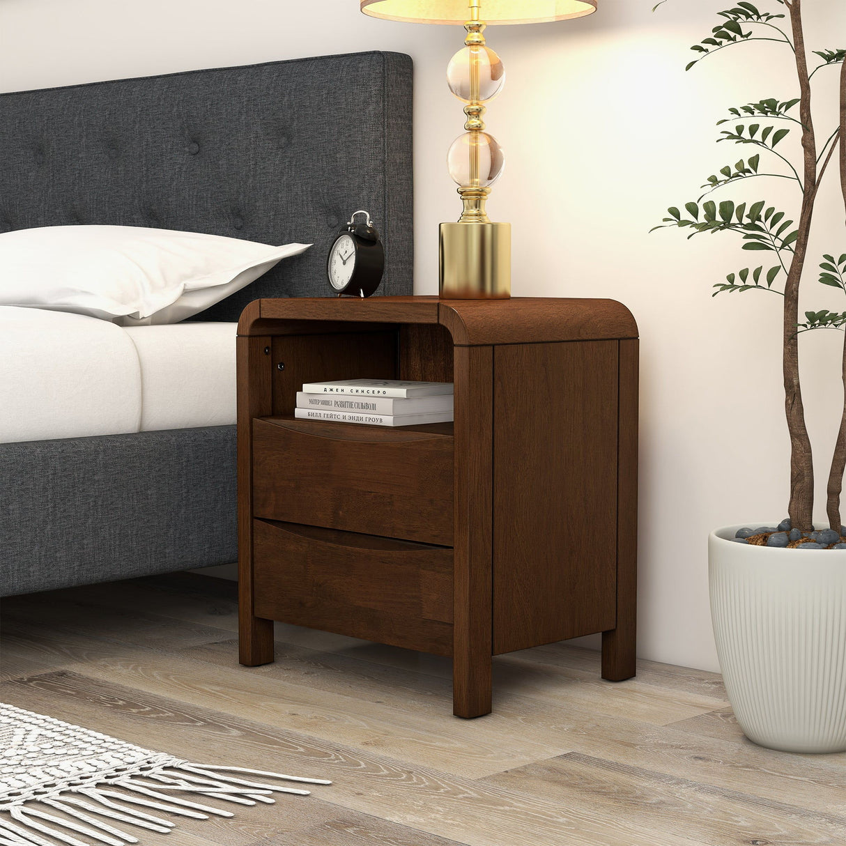Lionel - Nightstand 2 Drawer - Brown