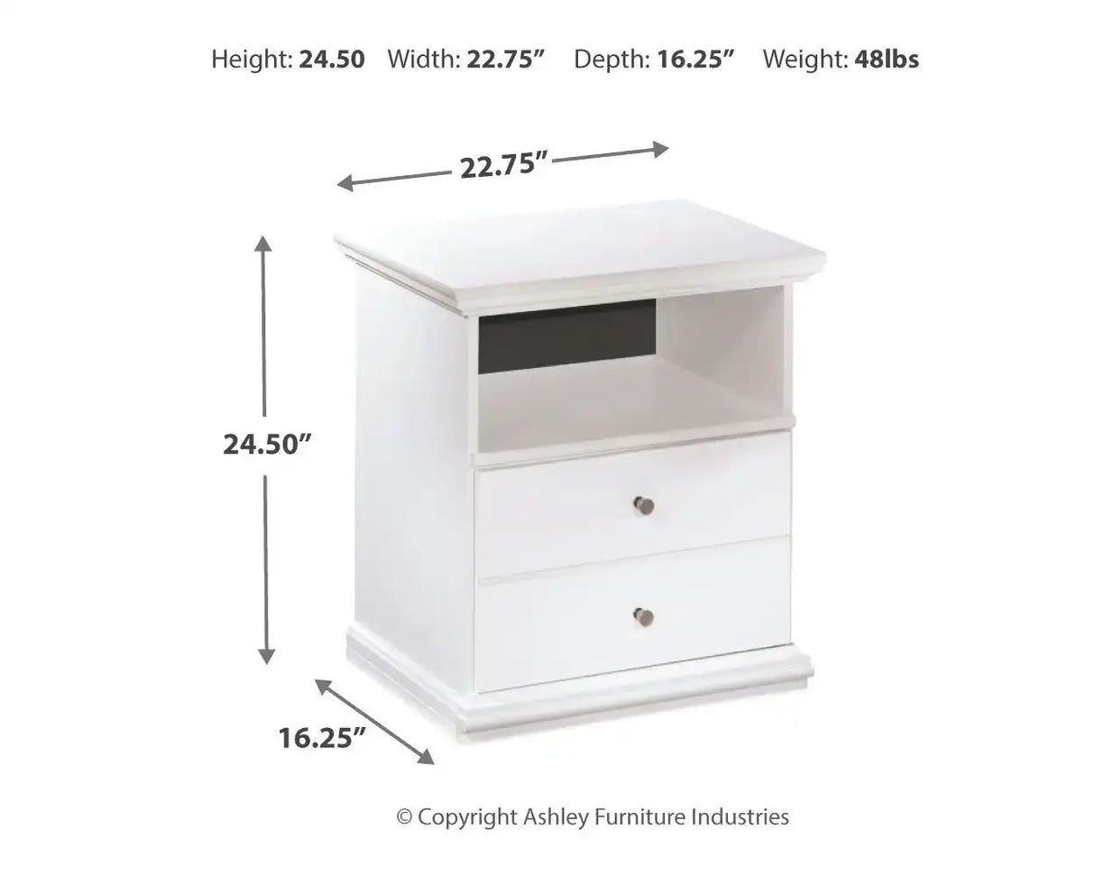Bostwick Shoals - One Drawer Night Stand - White - Best Buy Furniture