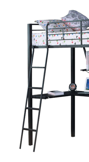 Senon - Twin Loft Bed With Desk - Black / Silver - Best Buy Furniture