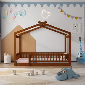 Bed House Bed Frame With Fence