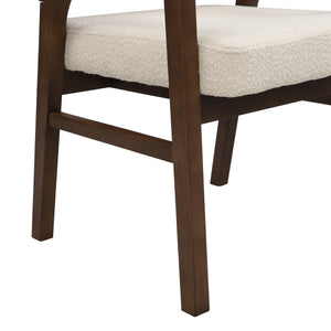 Wooden Frame Dining Chair with Upholstered Back (Set of 2)