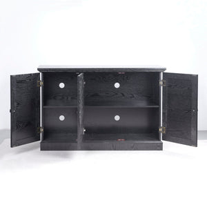 Storage Cabinet With 3 Mirrored Acrylic Doors, Adjustable Shelves