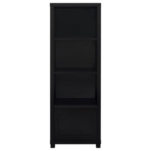 Sandl - 3 Shelf Media Tower With Cabinet Storage Solution - Black