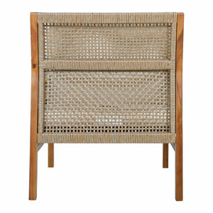 Acacia Wood Patio Furniture Club Chair with Outdoor Wicker