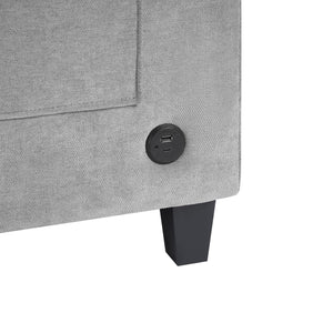U Shaped Sectional Sofa, Corner Living Room Couch With Built In Cup Holders, Storage, USB Ports