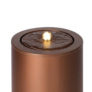 20.87"H Brown Metal Cutout Fountain with LED Lights