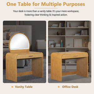 39" Makeup Vanity Table with Mirror Touch Screen Lighted Mirror