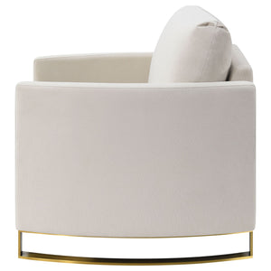Rufo - Upholstered Curved Track Arm Chair - Beige