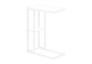 Accent Table, C - Shaped, Marble Look Contemporary & Modern Convenient Design