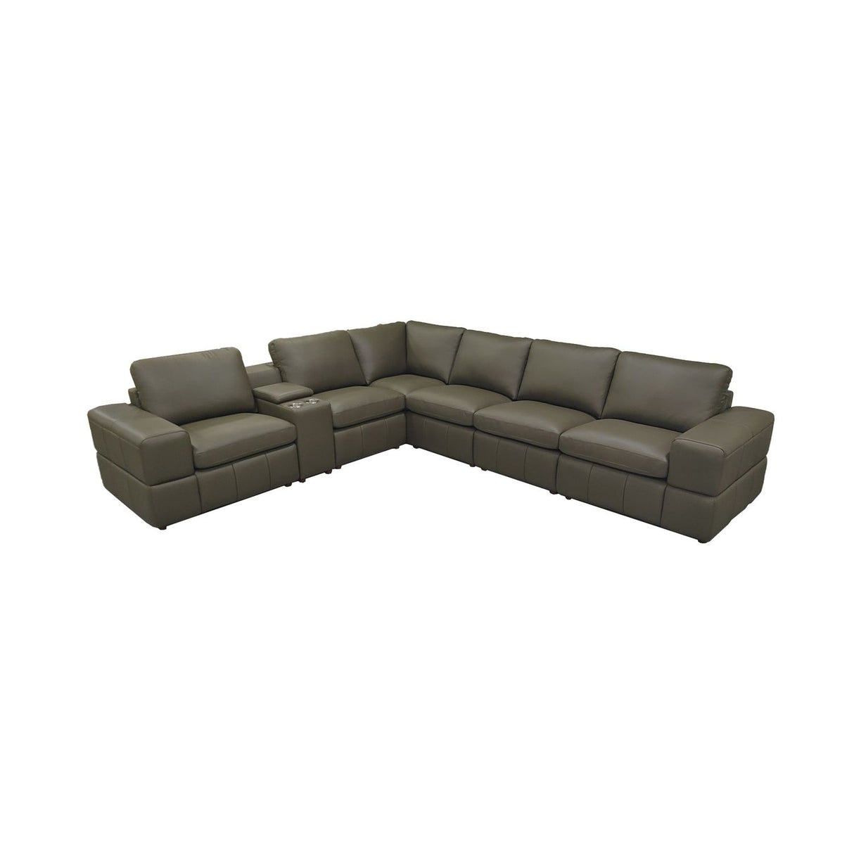 Large - Arm Upholstery Modular Sectional With Custom Configuration - Olive Green