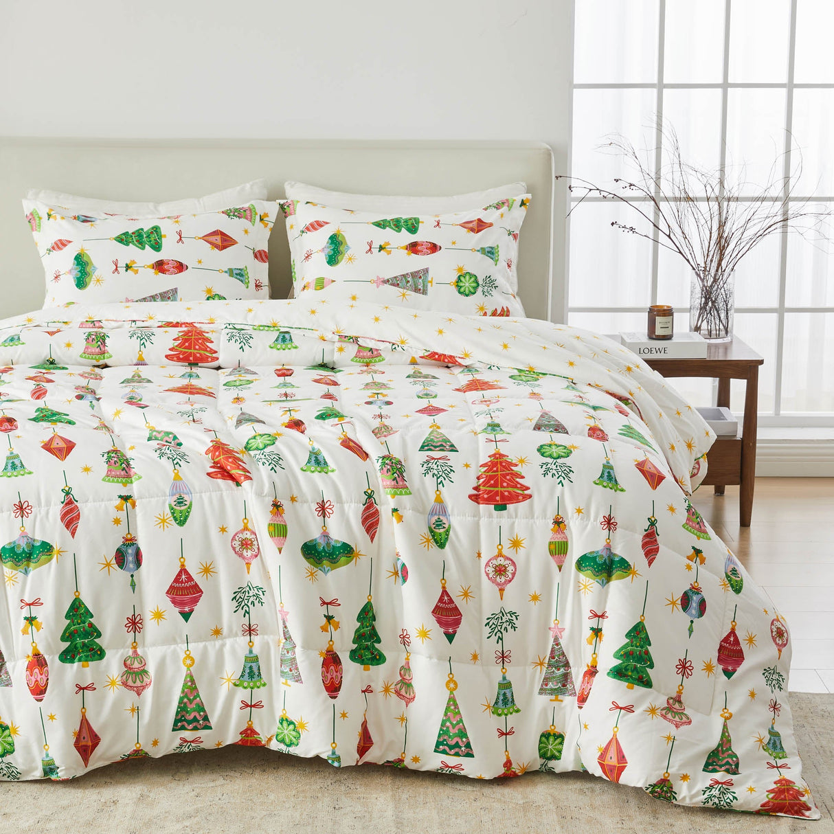 Reversible Christmas Comforter and Sham Set - Holiday Lodge Odette Collection