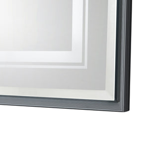 LED Bathroom Beveled Mirror, 3000 - 6000K Gradient Front And Backlit LED Mirror For Bathroom, 3 Colors Dimmable, Ip54 Enhanced Anti Fog
