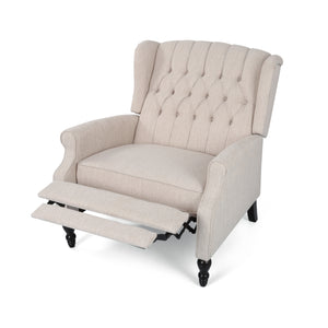Push Back Recliner Chair Fabric Lounge Armchair