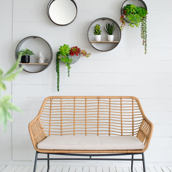 Farmhouse Round Metal Wall Planter (Set of 5) - Gray