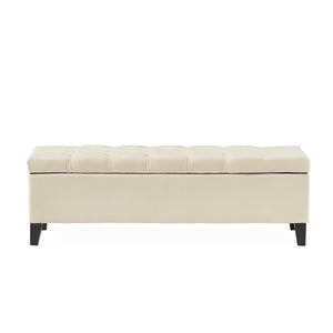 Button Tufted and Diamond Stitched Storage Ottoman
