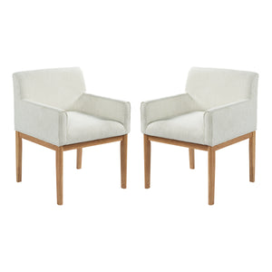 Modern Upholstered Dining Chair with Arms (Set of 2)