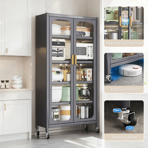 Open-Door Kitchen Shelving Floor-to-Ceiling Storage Cabinet