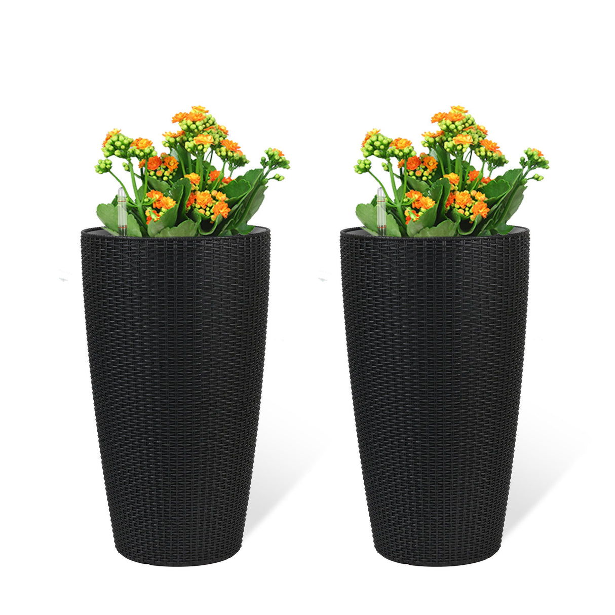 Tall Planters Set With Water Level Monitor And Auto Watering