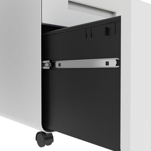 3-Drawer Mobile File Cabinet With Lock, On Casters, Holds A4/Letter Files