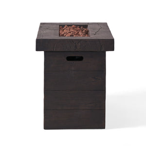 Custer - Rectangular Fire Pit 50, 000 Btu Magnesium Oxide - Brown