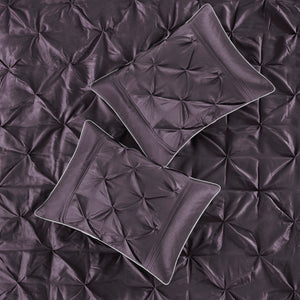 7 Piece Tufted Comforter Set Plum Queen