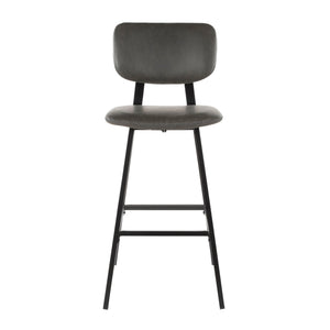 Foundry - Contemporary Barstool Zig Zag Stitching (Set of 2) - Black / Gray