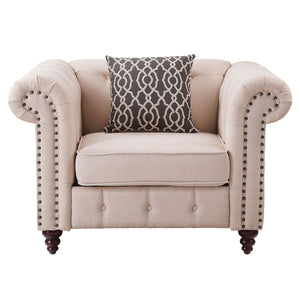Aurelia - Linen Chair With Pillow - Beige - Best Buy Furniture