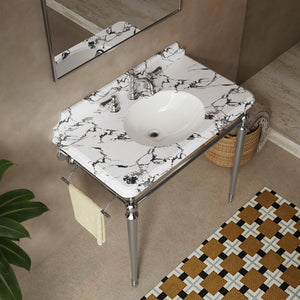 VICI 36" Bathroom Console Sink, Undermount Ceramic Vanity Basin