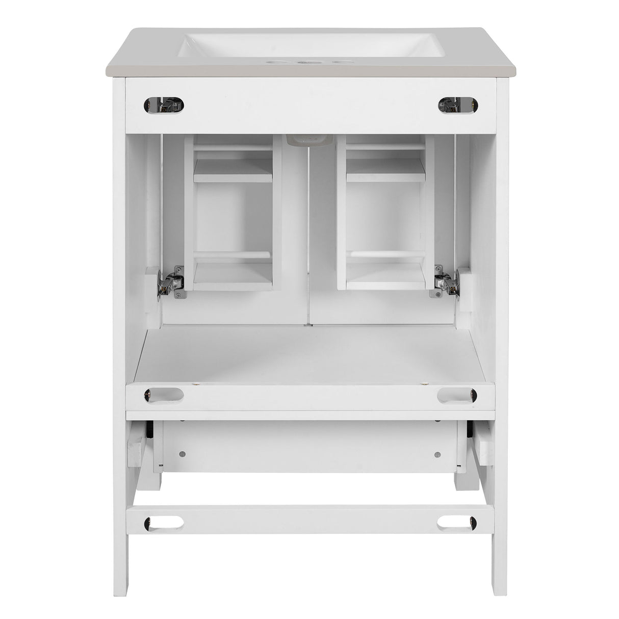 Bathroom Vanity With Integrated Undermount Ceramic Sink, 2 Doors And 1 Drawer, Soft Close Hinges