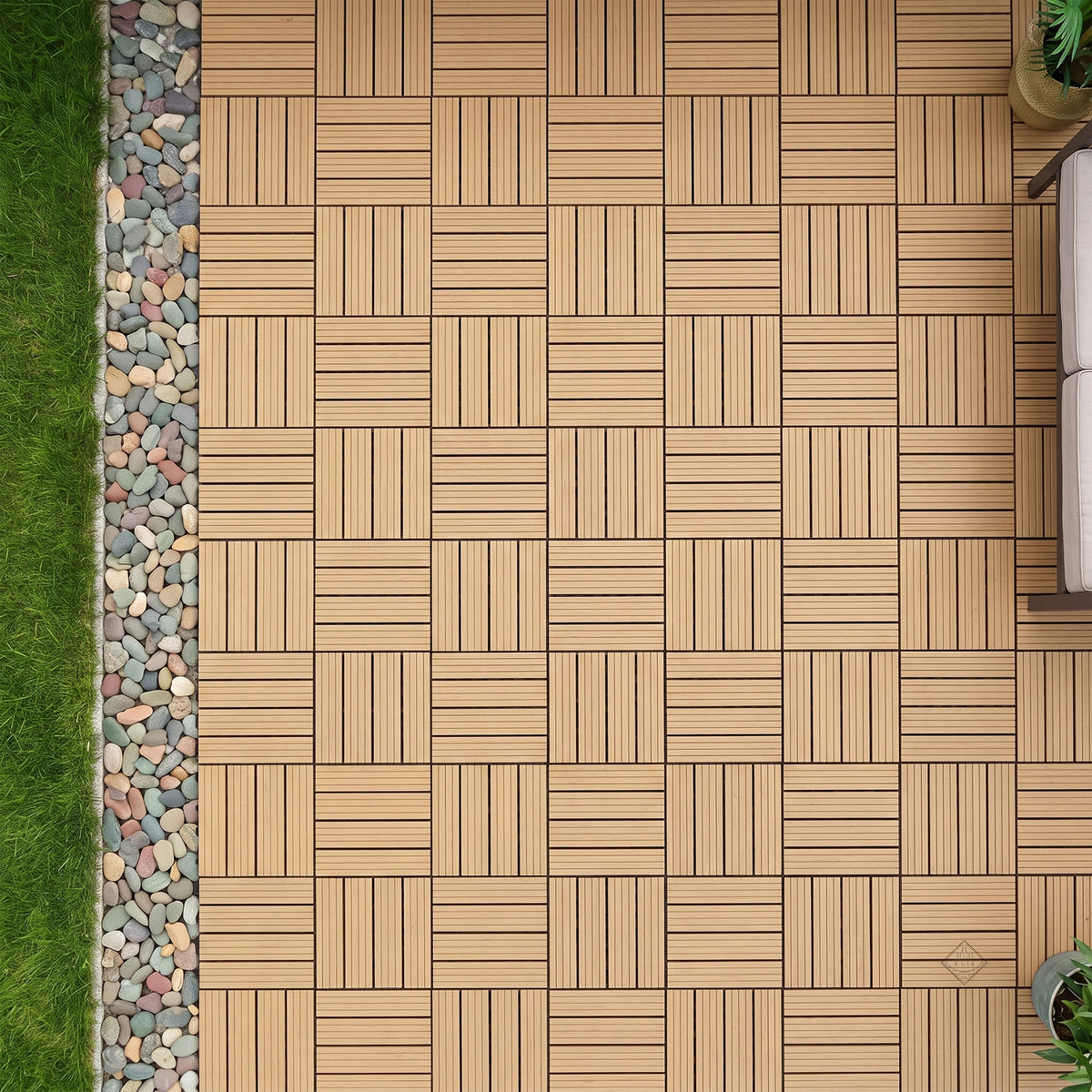 Interlocking WPC Deck Tiles 11.8"x11.8" (25 Pack)