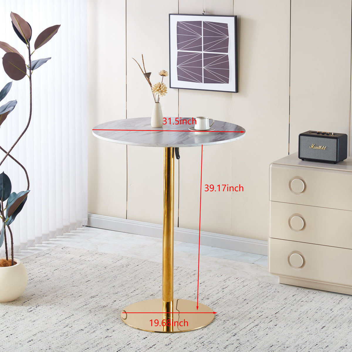 31.5" Folding Golden And Table