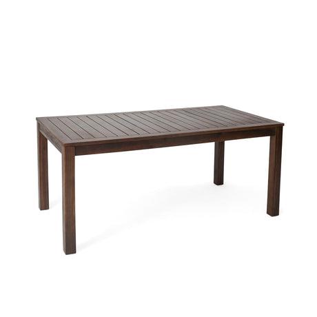 Acacia Wood Outdoor Dining Table With Slatted Top - Dark Brown - Best Buy Furniture