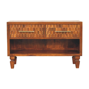 Solid Wood Cadiz Carved Shoe Bench