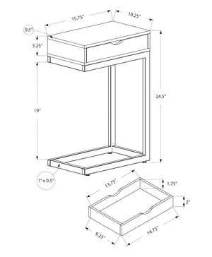 Accent Table, C - Shaped Contemporary & Modern Elegant Design