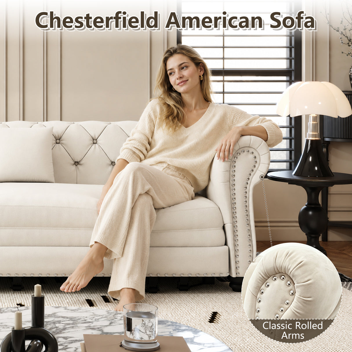 Chesterfield 3-in-1 Pull-Out Sofa Bed