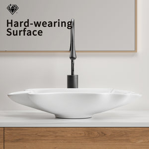Bathroom Vessel Sink Shell Shape 24in x 13in Above Counter Vanity Bowl