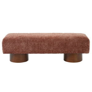 Rust Red Boucle Indoor Dining Bench