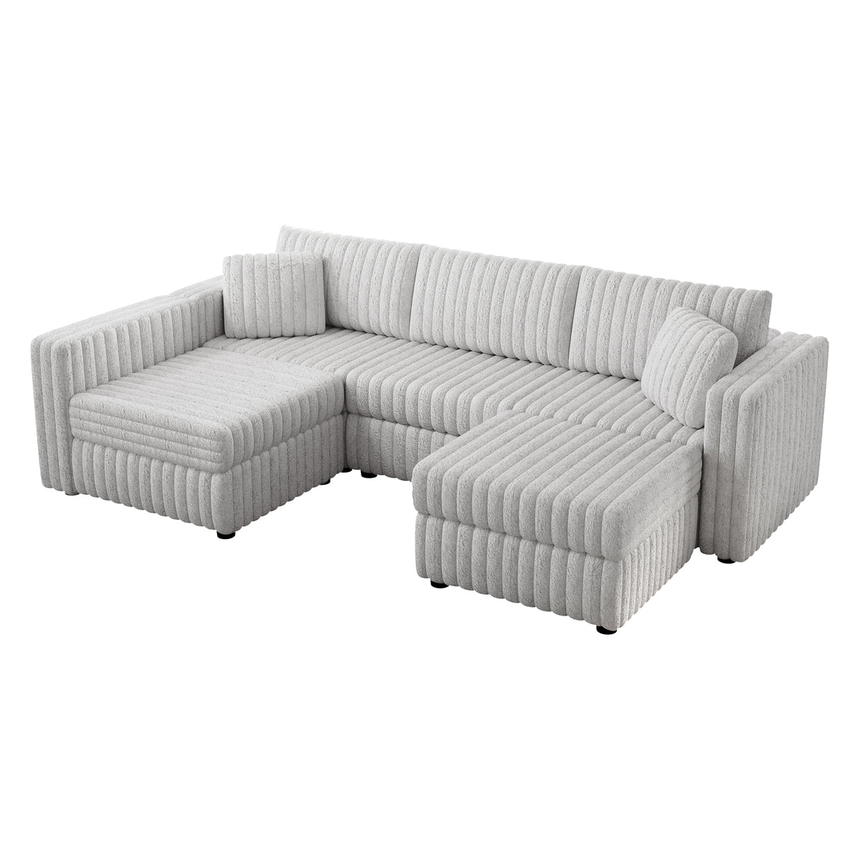 106.3" U-Shaped 4-Person Sofa with Ottoman