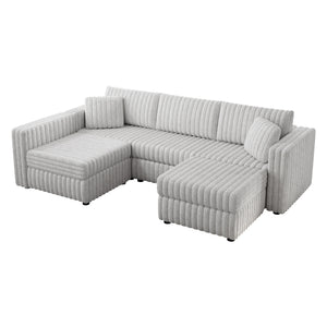 106.3" U-Shaped 4-Person Sofa with Ottoman