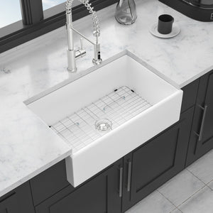 Farmhouse Sink, Apron-Front Porcelain Ceramic Single Bowl
