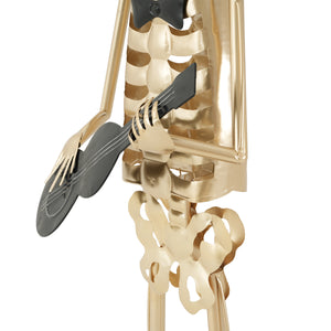 64.6 Inch Metal Skeleton Musician Statue