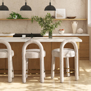 Penny 26.5" Round Arched Upholstered Counter Stool, Set of 2