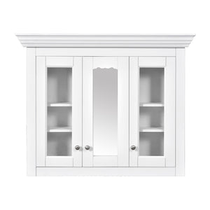 Bathroom Medicine Cabinet With Mirror, 5 Adjustable Closed Shelves, Wall-Mounted - White