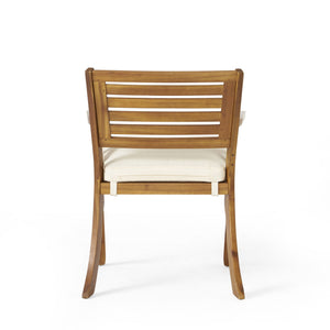 Outdoor Hermosa 5 Piece Wood Dining Set With Cushions - Teak / Beige
