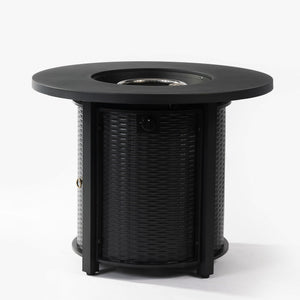 Propane Gas Fire Pit Table, 50000 Btu Round Steel Fire Pit