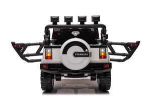 12V7A 30W*2 Four-Wheel Drive Seat One Button Start, Forward And Backward, High And Low Speed, Music, Front Light, Power Display, Two Doors Can Open, 2.4G R / C, Seat Belt Four Wheel Absorber