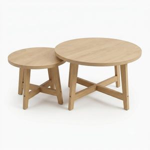 Set of 2 Round Nesting Coffee Tables