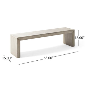Acacia Wood Dining Bench, Farmhouse Style - Best Buy Furniture