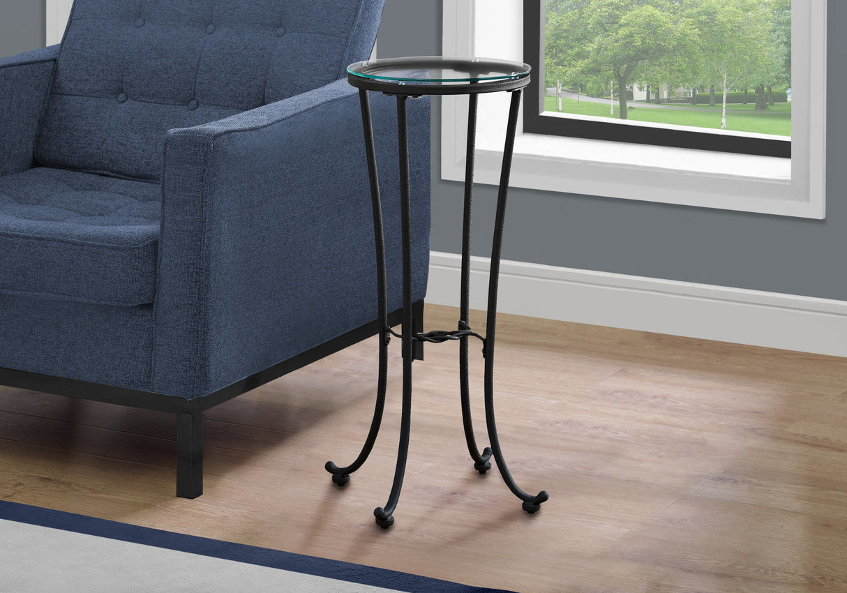 Accent Side Table, Plant Stand, Round, Contemporary & Modern - Black - Best Buy Furniture